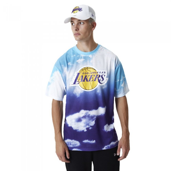 [해외]뉴에라 60357118 NBA Sky Los Angeles Lakers Short Sleeve T-Shirt Purple