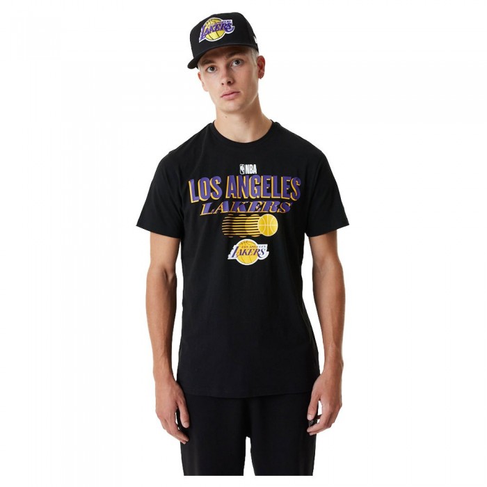 [해외]뉴에라 60357122 NBA Team Graphic Los Angeles Lakers Short Sleeve T-Shirt Black