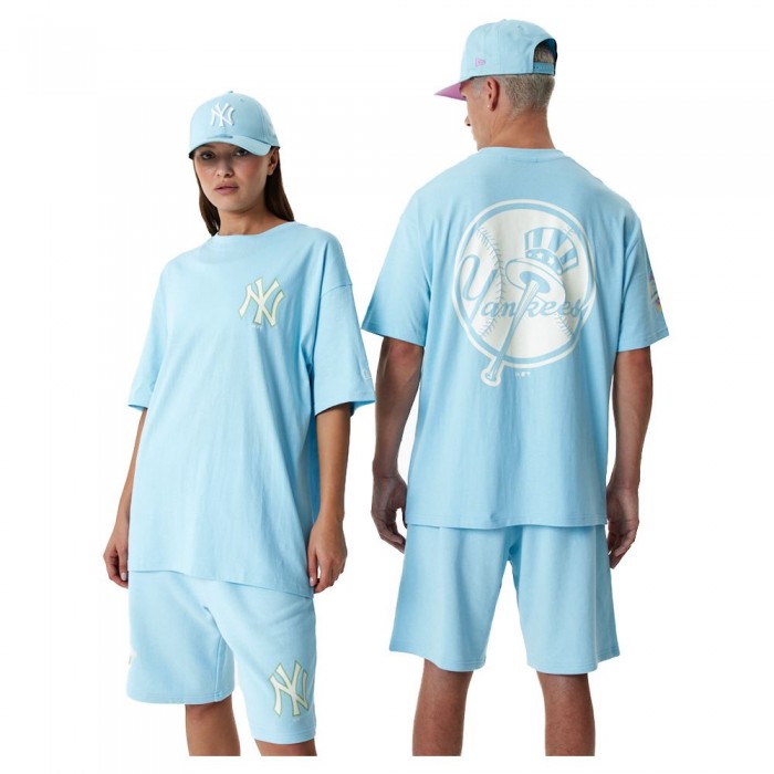 [해외]뉴에라 60357123 MLB Pastel New York Yankees Short Sleeve T-Shirt Pastel Blue