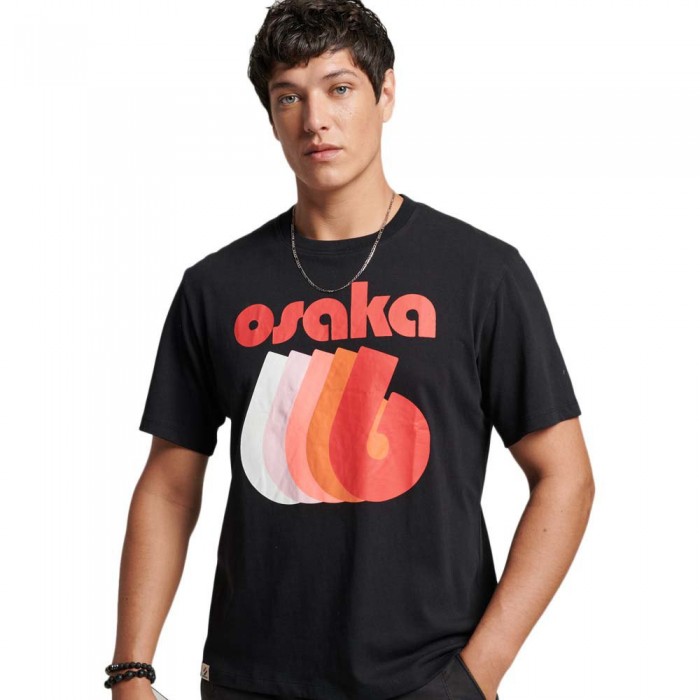 [해외]슈퍼드라이 Code Osaka 로고 반팔 티셔츠 139948918 Black