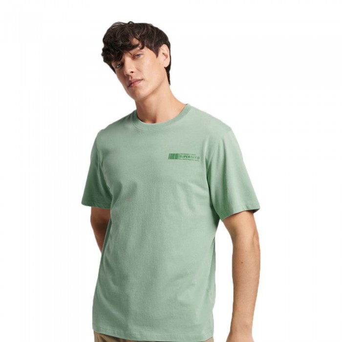 [해외]슈퍼드라이 Code Stacked 로고 반팔 티셔츠 139948919 Granite Green