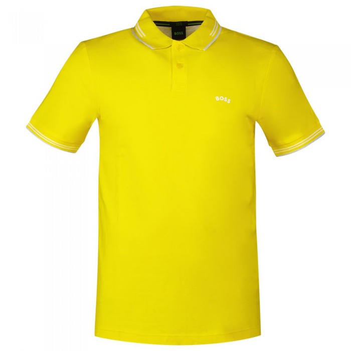 [해외]BOSS Paul Curved 반팔 폴로 셔츠 139618074 Light / Pastel Yellow