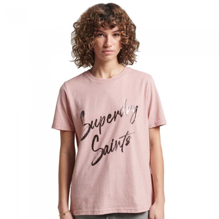 [해외]슈퍼드라이 Vintage Embellish 티셔츠 139987833 Blush Pink Marl