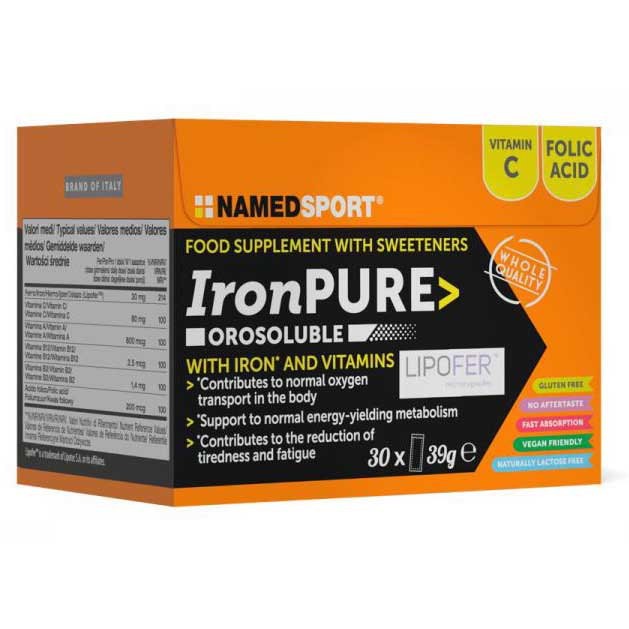 [해외]NAMED SPORT Ironpure Orosuble 1.3g 30 Units Sachets Box 7139931118 Orange