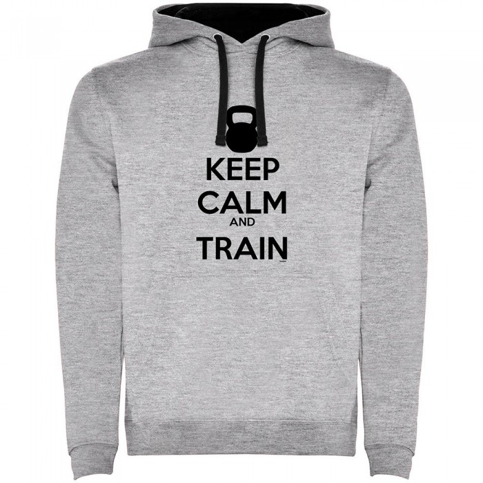 [해외]KRUSKIS Keep Calm And Train Two-Colour 후드티 7139995829 Heather Grey / Black