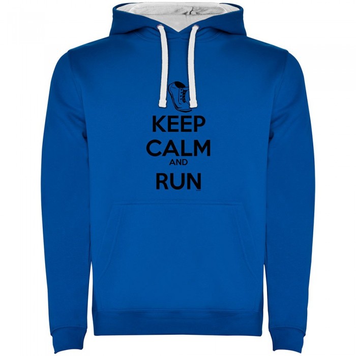 [해외]KRUSKIS Keep Calm And Run Two-Colour 후드티 6139995818 Royal Blue / White