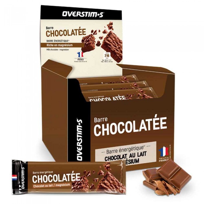 [해외]OVERSTIMS Magnesium 50g Milk Chocolate Energy Bars Box 28 Units 14138761195 Brown