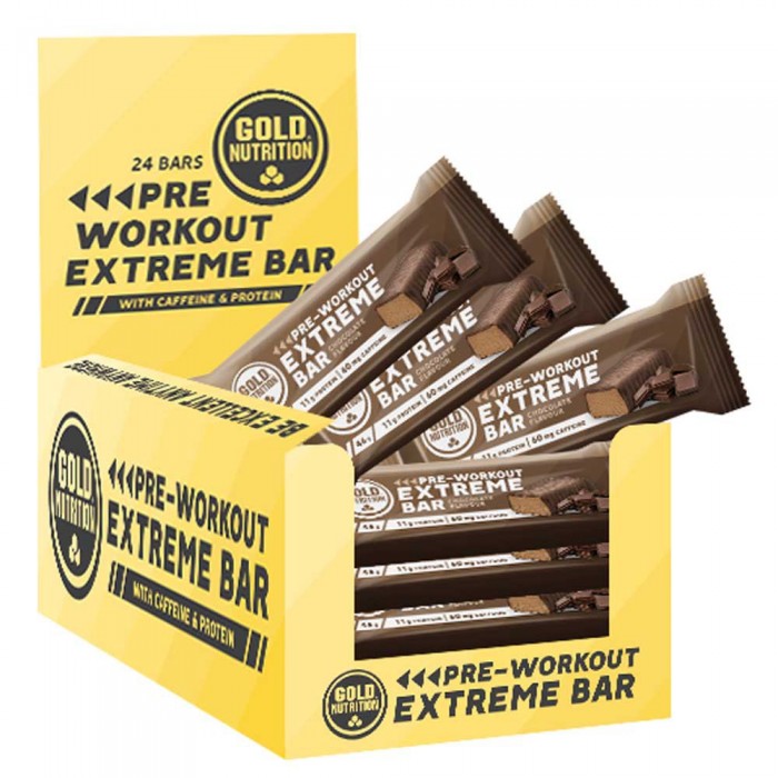 [해외]GOLD NUTRITION Extreme Energy Bars Box 46g 15 Units Chocolate 14139492748 Brown