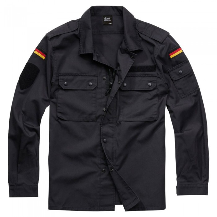 [해외]BRANDIT BW Field Long 슬리브 Shirt 14138023322 Black