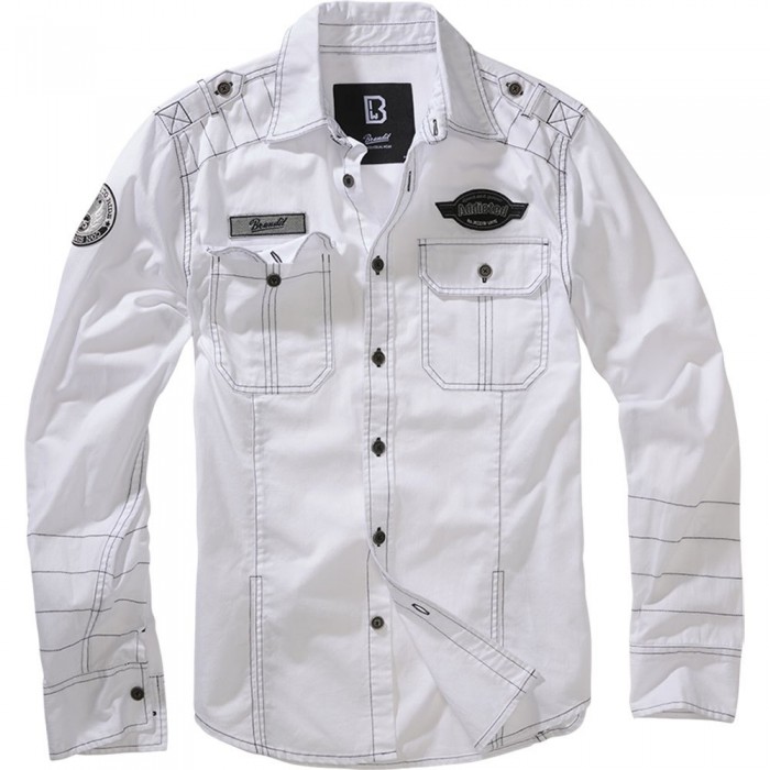 [해외]BRANDIT Luis Vintage Long 슬리브 Shirt 14139420840 White