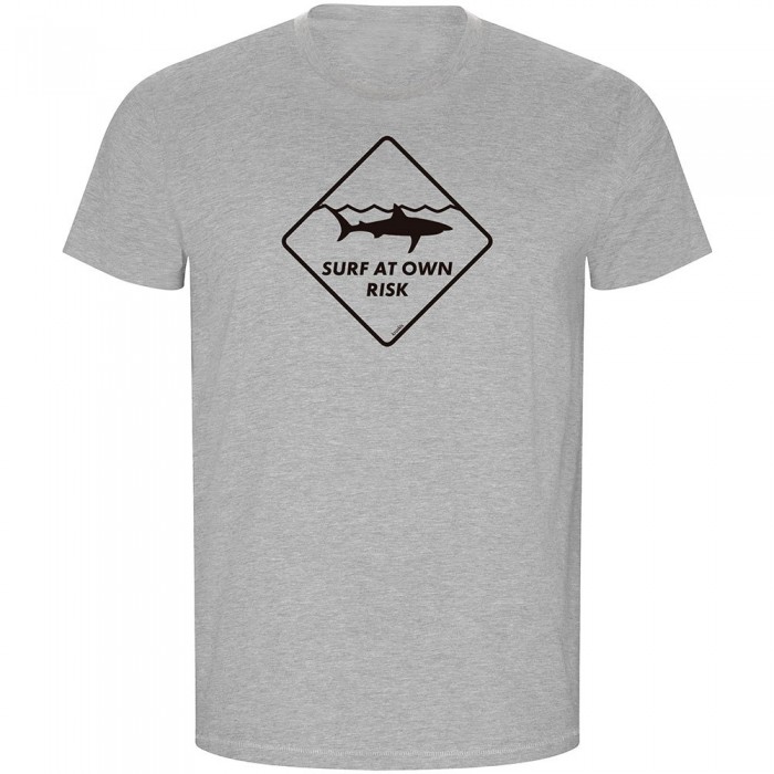 [해외]KRUSKIS Surf At Own Risk ECO 숏 슬리브 티셔츠 14139996003 Heather Grey