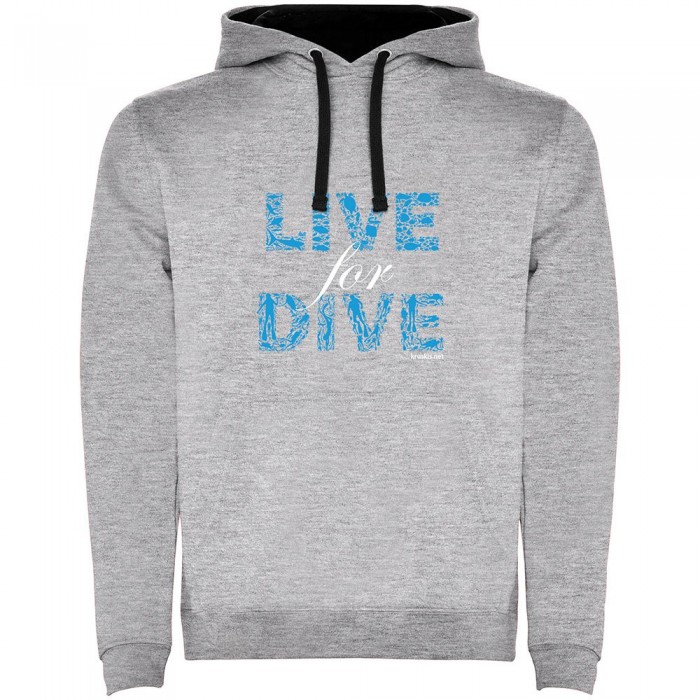 [해외]KRUSKIS 투톤 후디 Live For Dive 10139995844 Heather Grey / Black