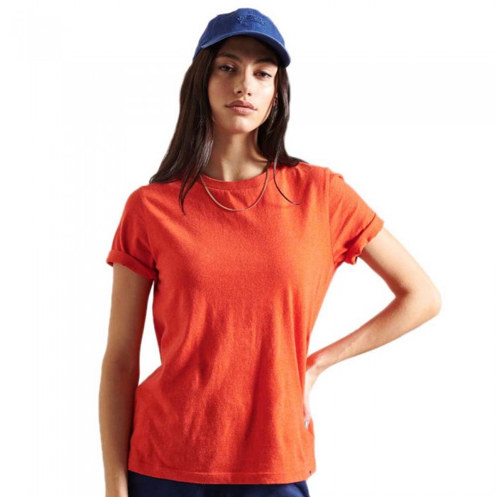 [해외]슈퍼드라이 Orange Label Essential Organic Cotton 숏 슬리브 티셔츠 Bright Orange Marl