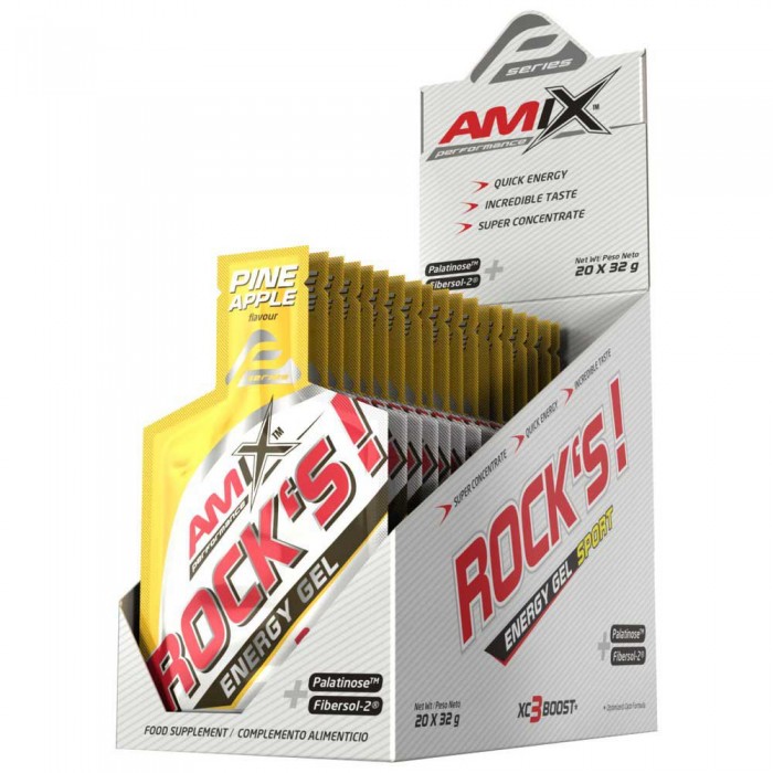 [해외]AMIX Rock´s 32g 20 Units Pineapple Energy Gels Box 7137381291
