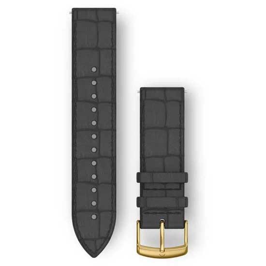 [해외]가민 Quick Release Leather Strap 20mm 14138129033 Black Embossed / Gold