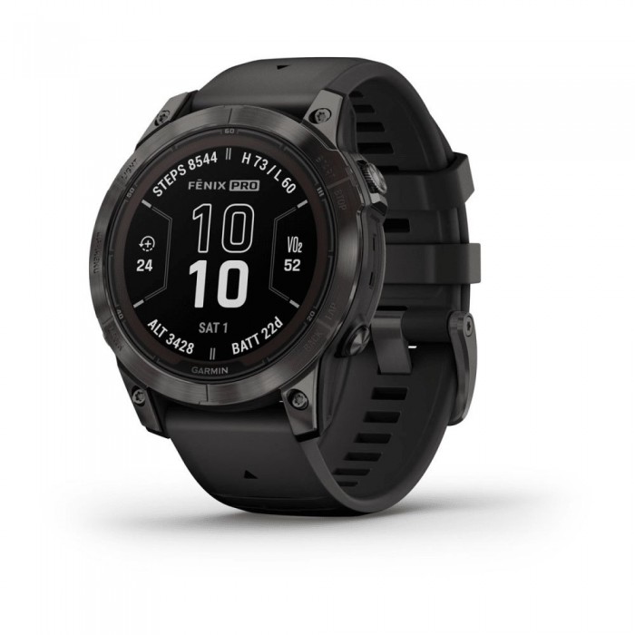 [해외]가민 피닉스 7 Pro Sapphire Solar Watch 12139954515 Carbon Grey DLC Titanium / Black Band
