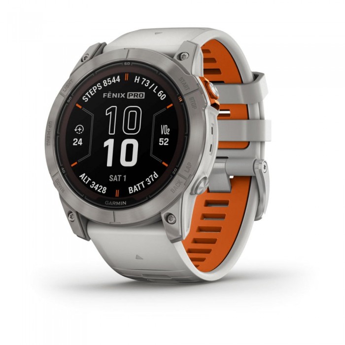 [해외]가민 피닉스 7X Pro Sapphire Solar Watch 14139954520 Titanium / Grey / Orange Band