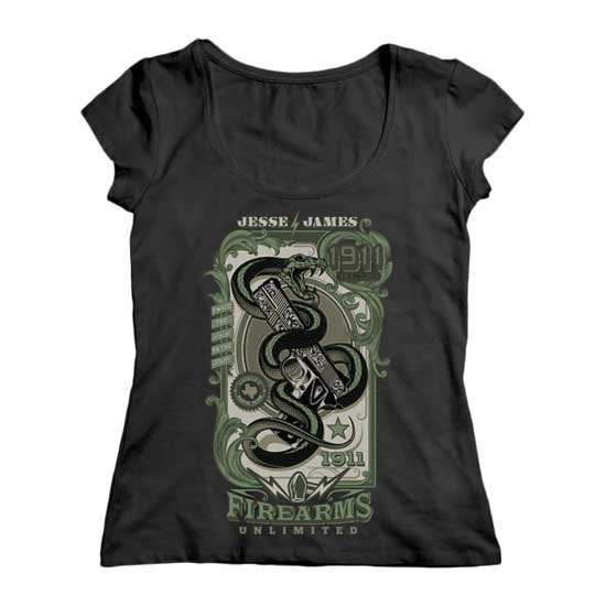 [해외]JESSE JAMES WORKWEAR Skelly Snake 반팔 티셔츠 9139953274 Black