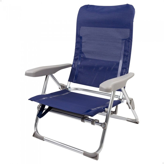 [해외]AKTIVE 접는 의자 다중 위치 알루미늄 Slim 61x60x89 센티미터 6139837845 Navy / Grey