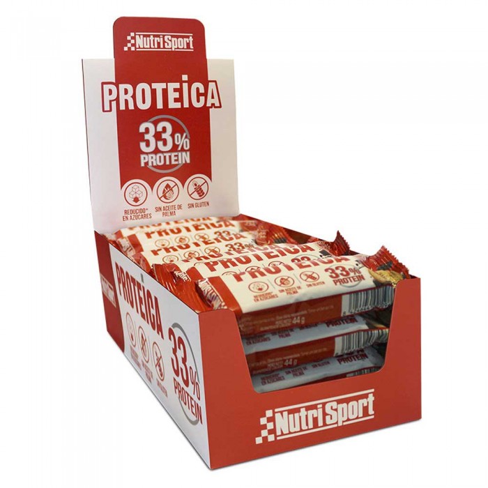 [해외]NUTRISPORT 단백질 33% 44gr 단백질 바 상자 초콜릿 쿠키 24 단위 4140013850