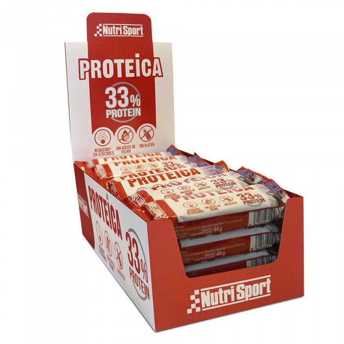 [해외]NUTRISPORT 단백질 33% 44gr 단백질 바 상자 더블 초콜릿 24 단위 4140013853
