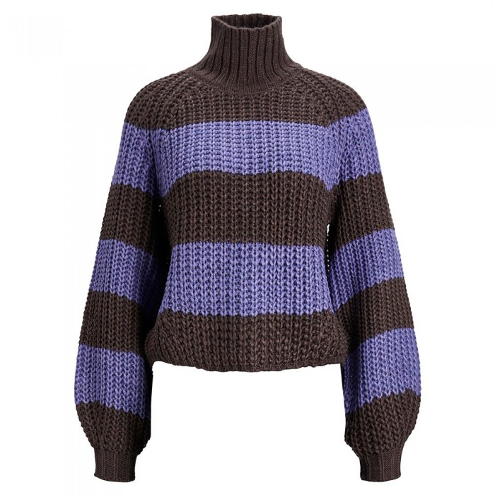 [해외]잭앤존스 터틀넥 스웨터 Kelvy Chunky Stripe 139749316 Twilight Purple / Stripes Seal Brown