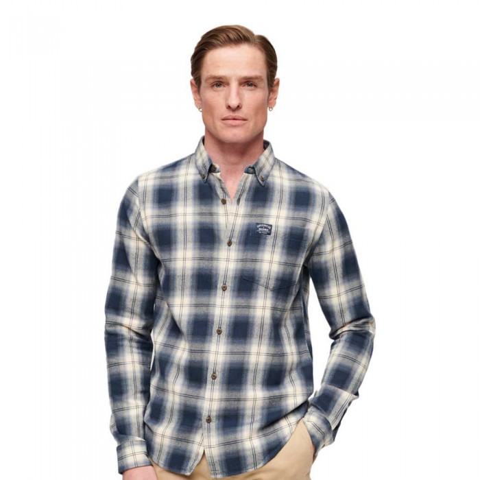 [해외]슈퍼드라이 Cotton Lumberjack 긴팔 셔츠 140130038 Cedar Check Navy