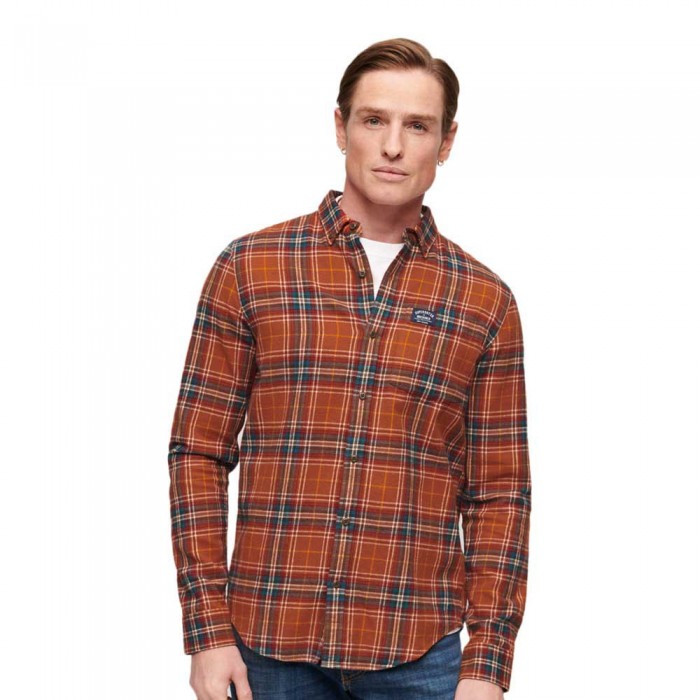 [해외]슈퍼드라이 Cotton Lumberjack 긴팔 셔츠 140130043 Drayton Check Orange