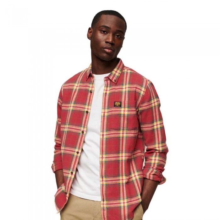 [해외]슈퍼드라이 긴 소매 셔츠 Cotton Lumberjack 140130044 Drayton Check Red