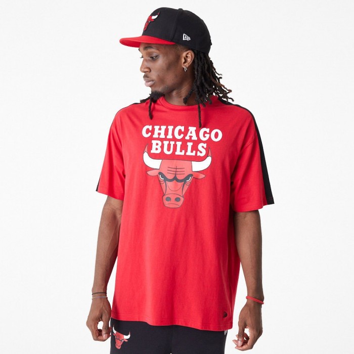 [해외]뉴에라 반팔 티셔츠 NBA Colour Block OS Chicago Bulls 139860583 Red