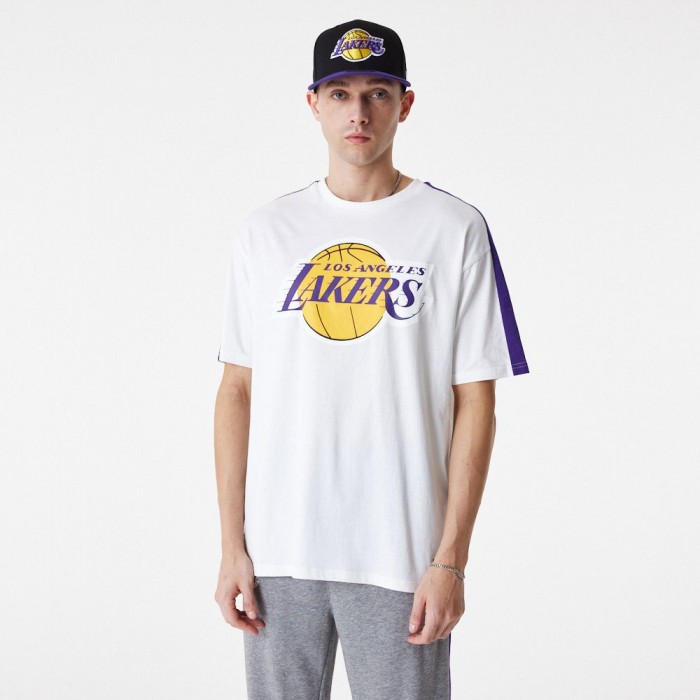 [해외]뉴에라 반팔 티셔츠 NBA Colour Block OS Los Angeles Lakers 139860585 White