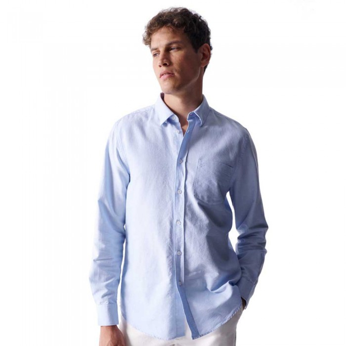 [해외]SALSA JEANS 긴 소매 셔츠 Basic Oxford Regular Fit 139988718 Light Blue