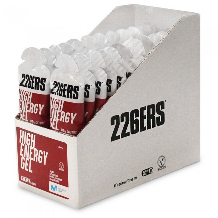[해외]226ERS High Energy 76g 24 단위 카페인 체리 에너지 젤 상자 6138250022 Red