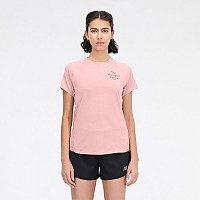[해외]뉴발란스 Printed Impact Run 반팔 티셔츠 7140132425 Pink Moon Heather