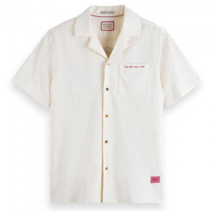 [해외]SCOTCH & SODA 반팔 셔츠 Crinkle Back-Embroidery 140162953 Off White