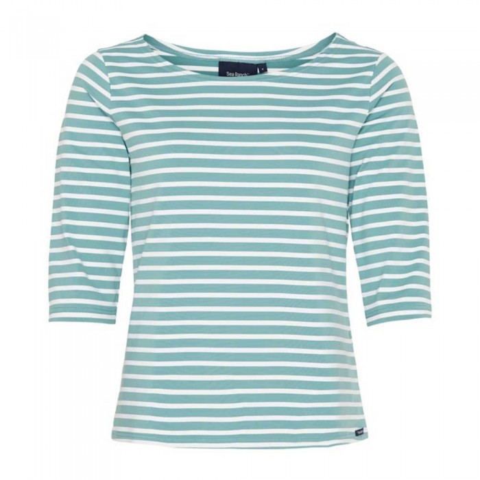 [해외]SEA RANCH Marina 3/4 소매 둥근 목 티셔츠 140129461 Aqua Blue / White