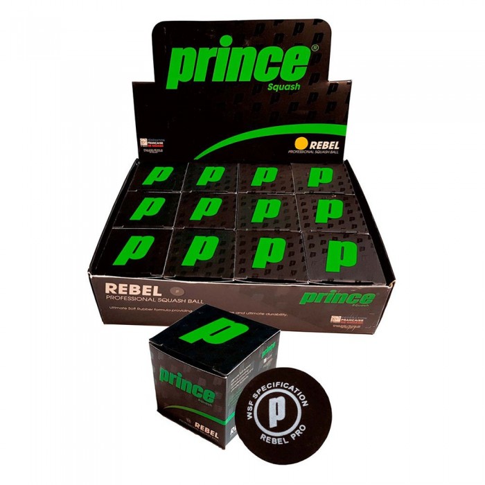 [해외]PRINCE 옐로우 도트 스쿼시 볼 박스 Rebel 12140173353 Black / Green
