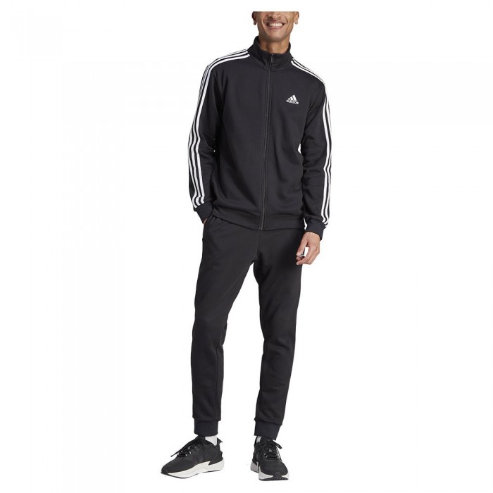 [해외]아디다스 Basic 3 Stripes 플리스 운동복 6139926396 Black