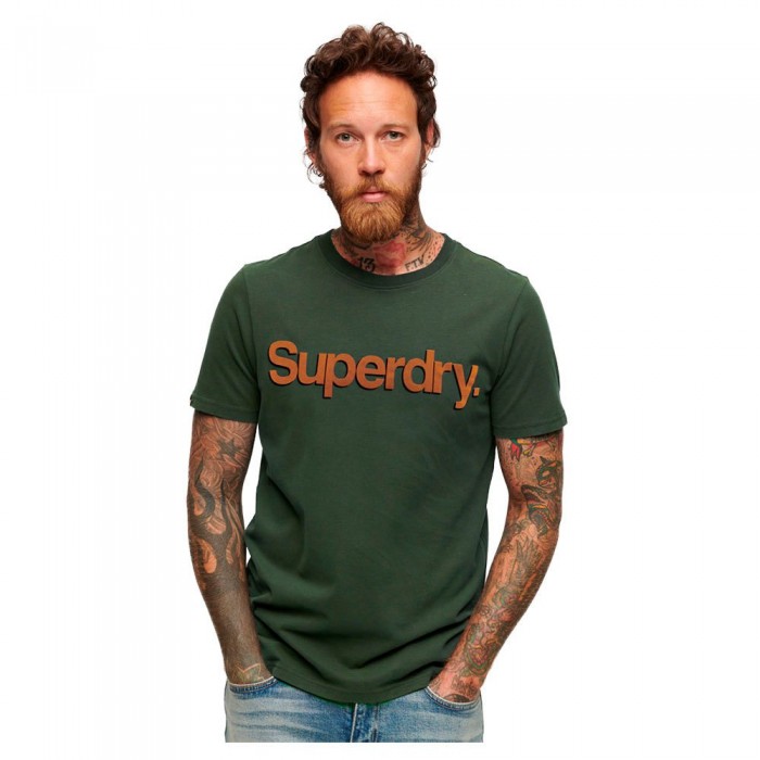[해외]슈퍼드라이 코어 로고 Classic 반팔 티셔츠 140140653 Academy Dark Green