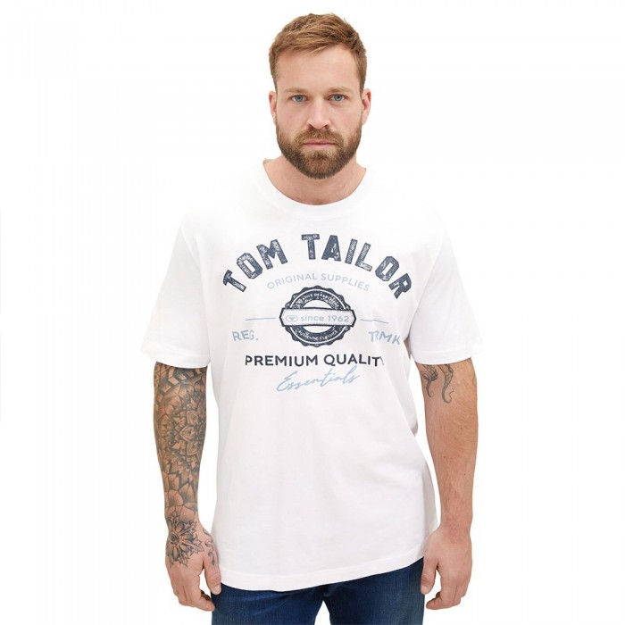 [해외]TOM TAILOR 1039944 Plus 로고 반팔 티셔츠 140053460 White