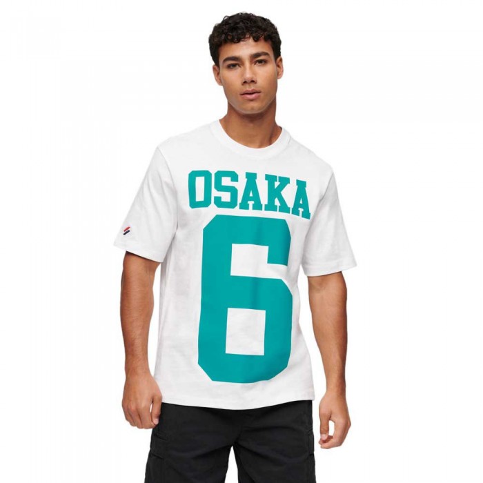 [해외]슈퍼드라이 반팔 라운드넥 티셔츠 Osaka 로고 Loose 140256872 Brilliant White
