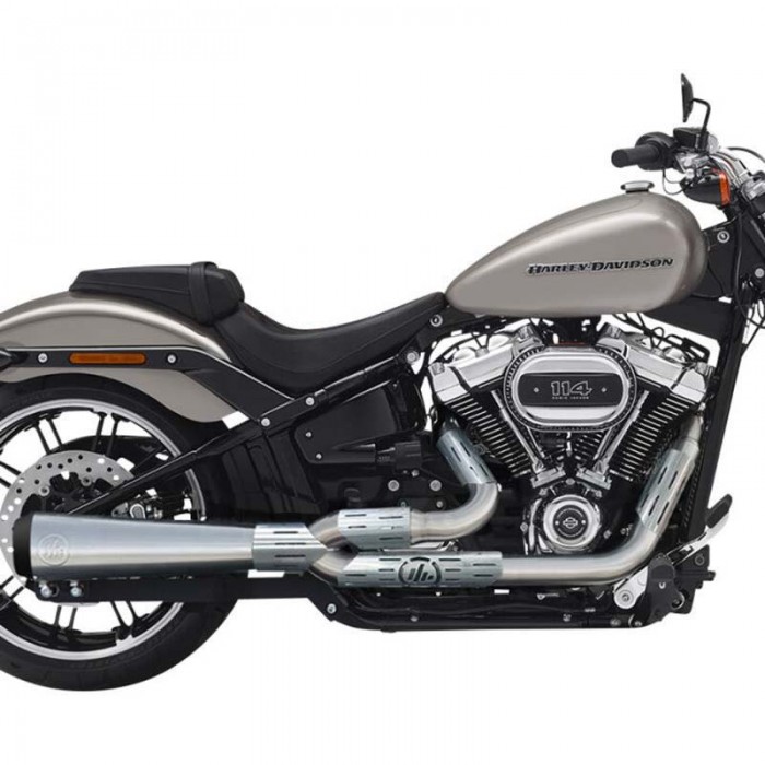 [해외]KESSTECH 2-1 Harley Davidson FLFBS 1868 ABS 소프트ail Fat Boy 114 Ref:223-5903-721 슬립온 머플러 9140124200 Silver