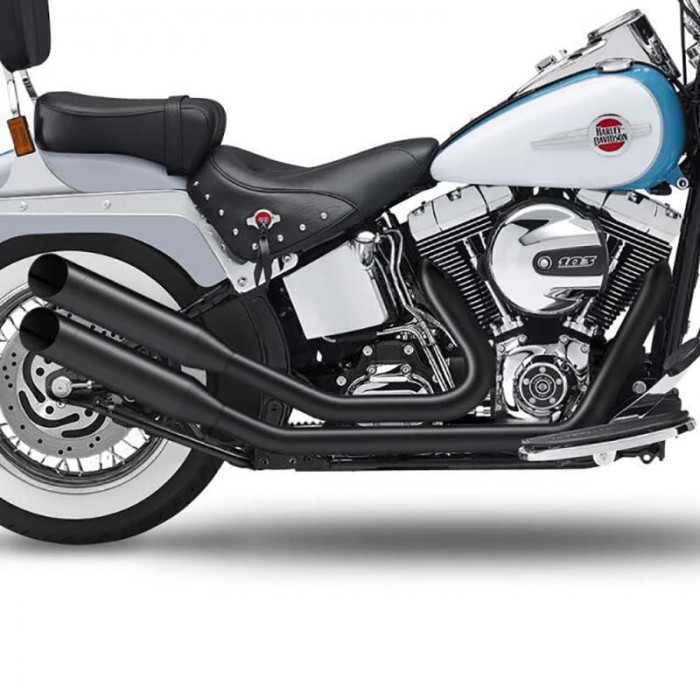 [해외]KESSTECH ESM2 2-2 Harley Davidson FLSTC 1584 Heritage 소프트ail Classic Ref:085-5106-759 슬립온 머플러 9140124325 Black