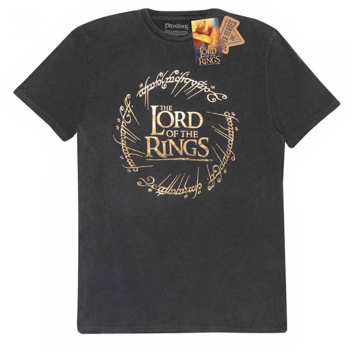 [해외]HEROES Official Lord Of The Rings Gold Foil 로고 반팔 티셔츠 139788735 Vintage Black