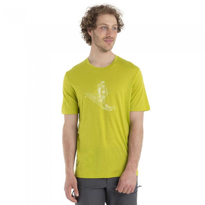 [해외]아이스브레이커 반팔 티셔츠 테크 Lite II 스키ing Yeti 메리노 5140125761 Bio Lime