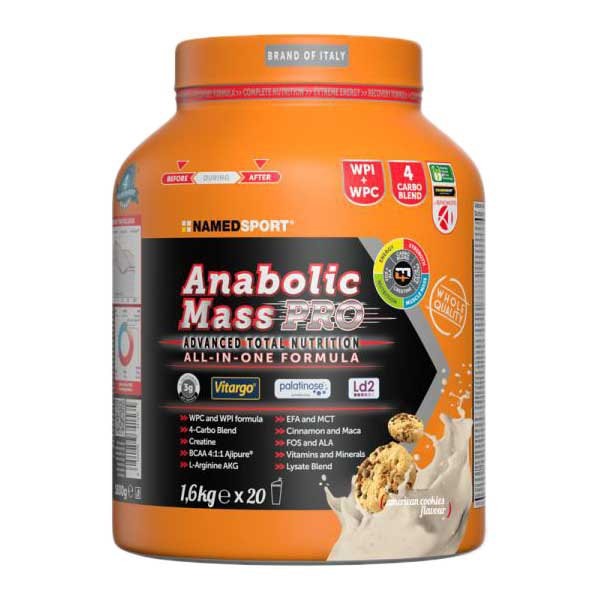 [해외]NAMED SPORT 유장 단백질 Anabolic Mass 프로 1.6 킬로그램 쿠키 3140290929 Orange