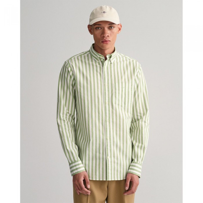 [해외]간트 Reg Stripe 긴팔 셔츠 140290531 Foliage Green