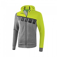 [해외]ERIMA 후드 트레이닝 재킷 3138487377 Grey Marl / Lime Pop / Black