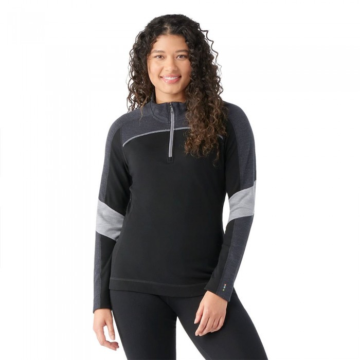 SMARTWOOL Classic Thermal Merino Base Layer Colorblock Long Sleeve Base Layer 12140115528 Black / Charcoal Heather
