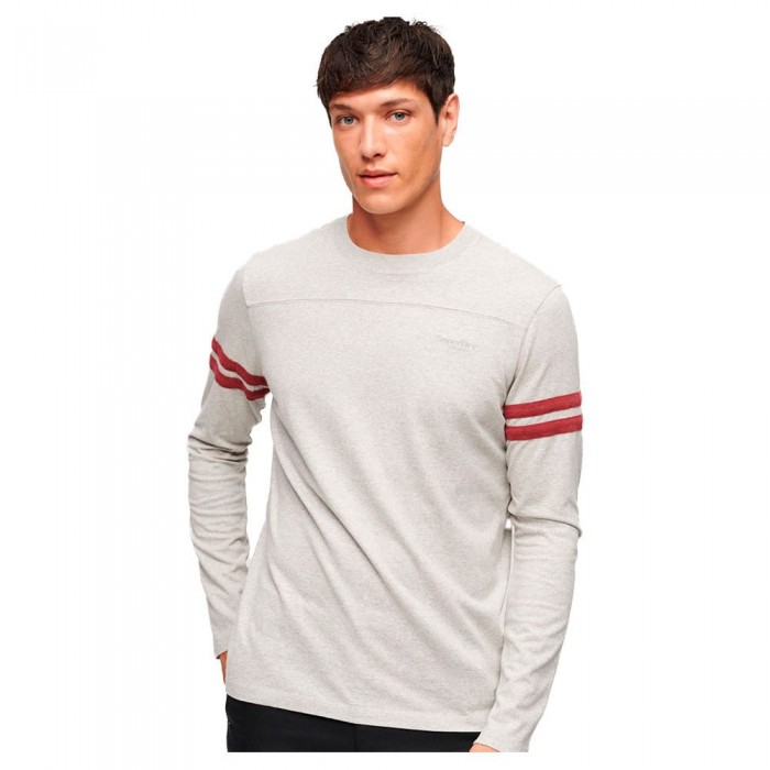[해외]슈퍼드라이 스웨트 셔츠 Essential 로고 Quarterback 140312774 Grey Fleck Marl / Vintage Red Marl